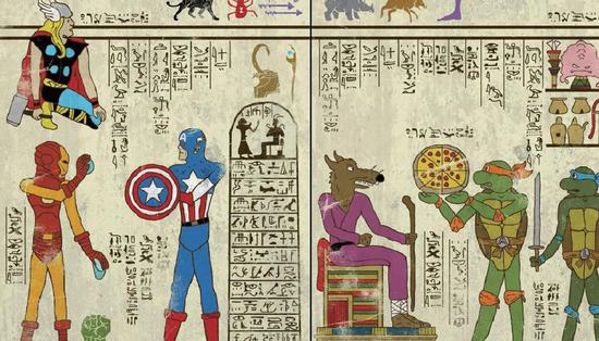 埃及壁画中找到超人、蜘蛛侠？！