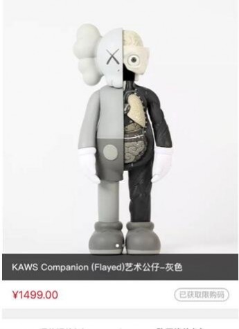 KAWS公仔YOHO!BUY有貨線上開售 5分鐘告罄