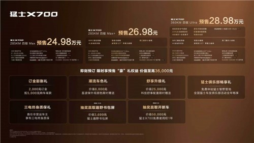 猛士X700开启预售，华为乾崑让智能越野走进家庭
