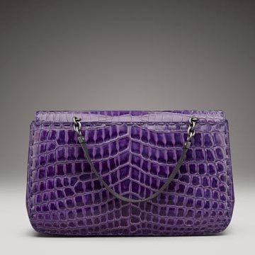 紫色鳄鱼皮手提包