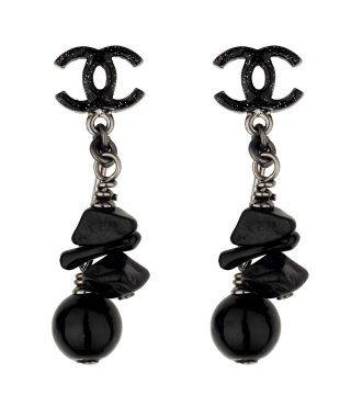 黑珍珠logo耳环