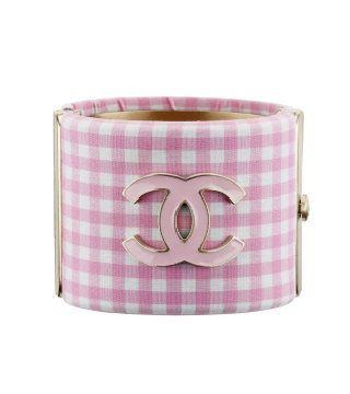 粉色格纹手镯