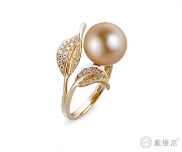 [金枝玉叶]南洋金珠女式钻石戒指