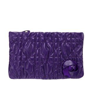 紫色藤格纹手拿包