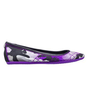 荧光紫色迷彩平底鞋