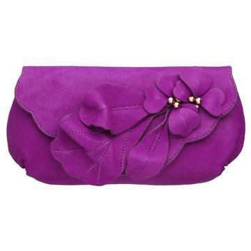 紫罗兰色皮革手包