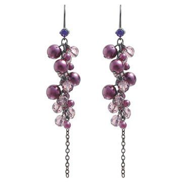 紫色珍珠耳环