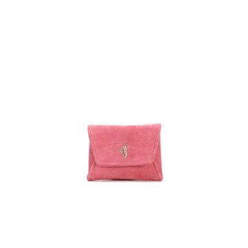 粉色麂皮手拿包
