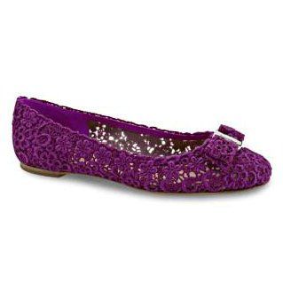 紫色镂空平底鞋