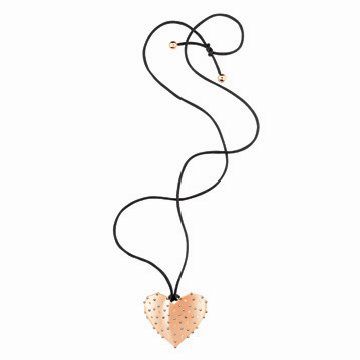 Heart Beat系列心形黑绳项链