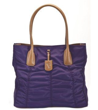 紫色褶皱尼龙手袋