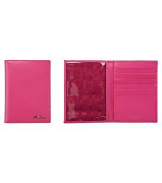 粉色皮革多层卡片夹