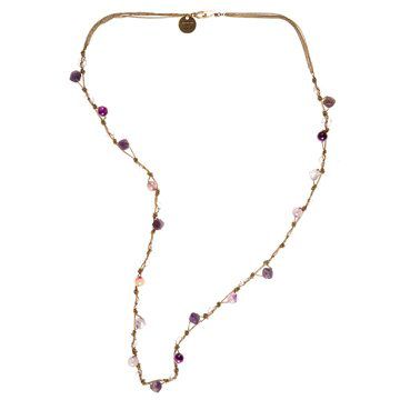 紫色玛瑙金属项链