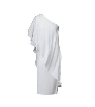 白色斜肩连身裙