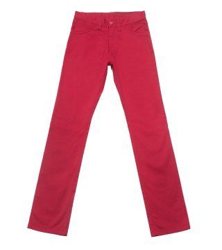 红色直筒裤