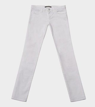 白色直筒形长裤