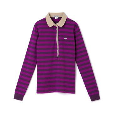 紫色条纹Polo衫