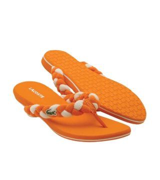 Suzy橘色夹脚拖鞋