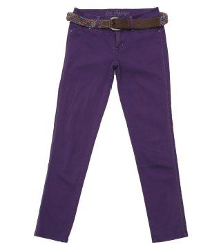 紫色贴身烟管裤