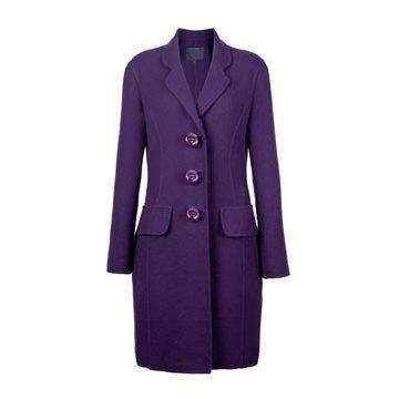 紫色羊毛尼大衣