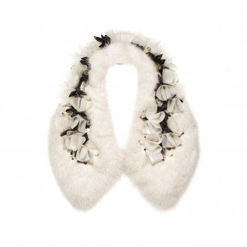 2012冬季系列白色宝石装饰皮草衣领