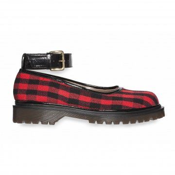 2012冬季系列红黑格纹玛丽珍鞋