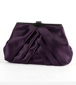 紫色压褶晚装包