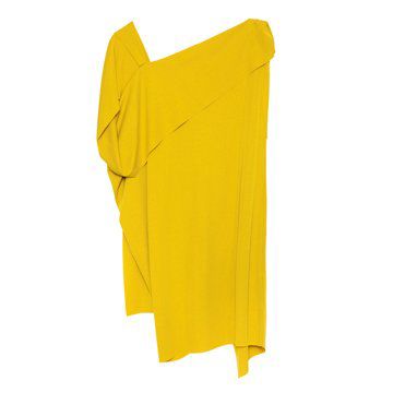 黄色不规则连衣裙