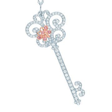 Enchant珠宝系列钥匙吊坠钻石项链